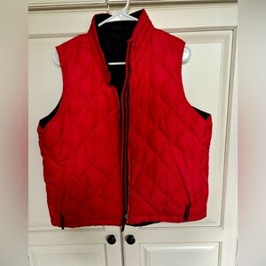 Cold Water Creek puffer vest. Reversible, black and red. Waist length
